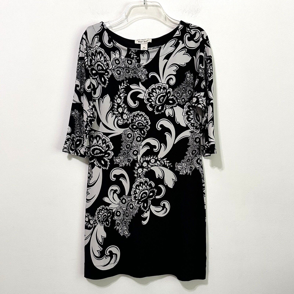 White House Black Market Dress XS Floral Stretch Pullover Work Party Dinner Date